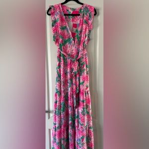 Lilly Pulitzer Destini Maxi dress pink blossom try your zest